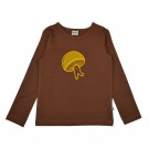 Bruine t-shirt met paddenstoel - Mushie longsleeve choco