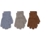 Set van 3 paar handschoenen - Filla gloves silver mix noos