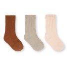 Set van 3 paar sokken - 3-pack rib socks sun/leather/milk