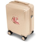 Beige koffer met eenhoorn - Travel suitcase arc en ciel