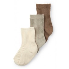 Set van 3 paar sokken - 3-pack rib socks almond/paloma grey/creme