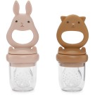 Set van 2 smaaktutters - Silicone fruit feeding pacifier bunny strawberry ice 