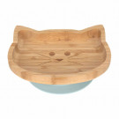 Bamboe houten bordje met zuignap - Little chums cat 