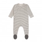 Gestreept kruippakje - Pyjama with feet striped grey/anthracite