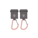 Set van 2 tassenhaken - Stroller hooks with carabiner grey