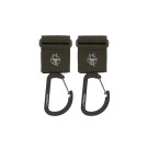 Set van 2 tassenhaken - Stroller hooks with carabiner olive