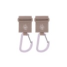 Set van 2 tassenhaken - Stroller hooks with carabiner beige