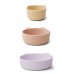 Set van 3 siliconen kommetjes - Eddie silicone bowls 3-pack light lavender multi mix
