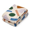 Set van 2 tetradoeken met geometrische vormen - Lewis muslin cloth 2 pack paint stroke sandy mix