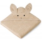 Beige XL badcape met konijnensnoet en oortjes - Augusta hooded towel rabbit apple blossom