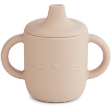 Lichtroze siliconen drinkbeker met kattensnoet - Neil cup cat rose