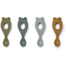 Set van 4 silicone lepels - Liva silicone spoon 4-pack blue multi mix