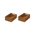 Set van 2 opvouwkratjes - Weston storage box medium 2-pack golden caramel