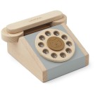 Blauwe houten telefoon - Selma classic phone blue fog multi mix