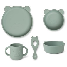 Silicone eetsetje beer - Vivi silicone tableware 4 pack bear peppermint