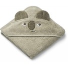 Grijze badcape met koalasnoet - Albert hooded towel koala/mist