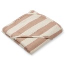 Gestreepte badcape - Mie hooded towel stripe tuscany rose/sandy