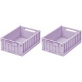 Set van 2 opvouwkratjes - Weston storage box medium 2-pack light lavender