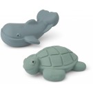 Badspeeltjes walvis en schildpad - Ned bath toys 2-pack peppermint/ whale blue mix 