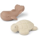 Badspeeltjes walvis en schildpad - Ned bath toys 2-pack tuscany rose/apple blossom mix 