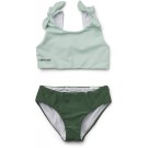 Groene bikini - Bow bikini set dusty mint/garden green mix