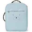 Lichtblauwe reiskoffer met berensnoetje op wieltjes - Jeremy suitcase Mr. bear sea blue  [backtoschool]