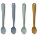 Set van 4 siliconen lepels - Siv feeding spoon 4-pack blue multi mix