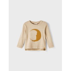 Zandkleurige t-shirt met maan - Nmmlando humus