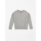 Grijze gestreepte trui - Oversized sweater terry stripes grey melee lucie - dames