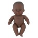 Donkere Afrikaanse babypop jongen - 21 cm