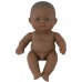 Donkere Latijnse babypop jongen - 21 cm