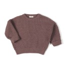 Auberginekleurige gebreide oversized trui - Tur knit mauve