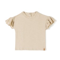 Zandkleurig t-shirt met vlindermouwen - Fly tshirt grain