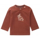 Bruinrode t-shirt met konijntje - Saco henna