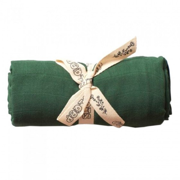 Slaep XL tetradoek dark green XL swaddle eden green
