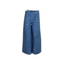 Jeansblauwe broek met bloemetjes - Delphine light blue denim