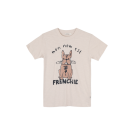 Beige t-shirt met bulldog - Zoe brazilian sand