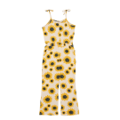 Beige jumpsuit met zonnebloemen - Freya sunflower yellow screen