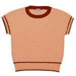 Zalmroze gebreide t-shirt - Danielle knitshirt sunshine