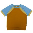 Mosterdgele/lichtblauwe t-shirt - Dennis shirt golden yellow (stapelkorting)