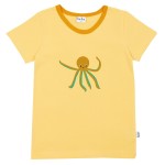 Lichtgele t-shirt met octopus - Octopus t-shirt sunshine (stapelkorting)