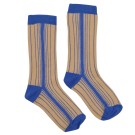 Zandkleurige/blauwe gestreepte sokken - Medium sock brown + blue