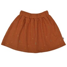 Roestbruin gestreept rokje met vlekjes - Dian skirt jacquard playful lines brown  (stapelkorting)