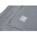 Gebreid wiegdeken met fleece - Basic knit stone grey/coral fleece