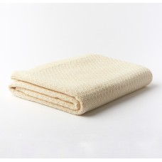 Ecru gebreid wiegdeken - Blanket knitwear creme