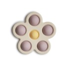 Pop-it bijtspeeltje bloem - Press-toy Soft lilac/Daffodil/Ivory