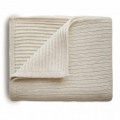 Beige gebreid deken - Knitted ribbed baby blanket beige melange