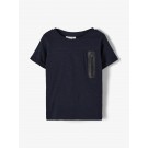 Donkerblauwe t-shirt met ritsdetail - Nmmjesper dark sapphire