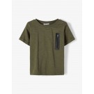 Kakigroene t-shirt met ritsdetail - Nmmjesper ivy green