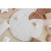 Bruinroos gestreepte speelmat - Fluffy round playmat taupe stripes natural 